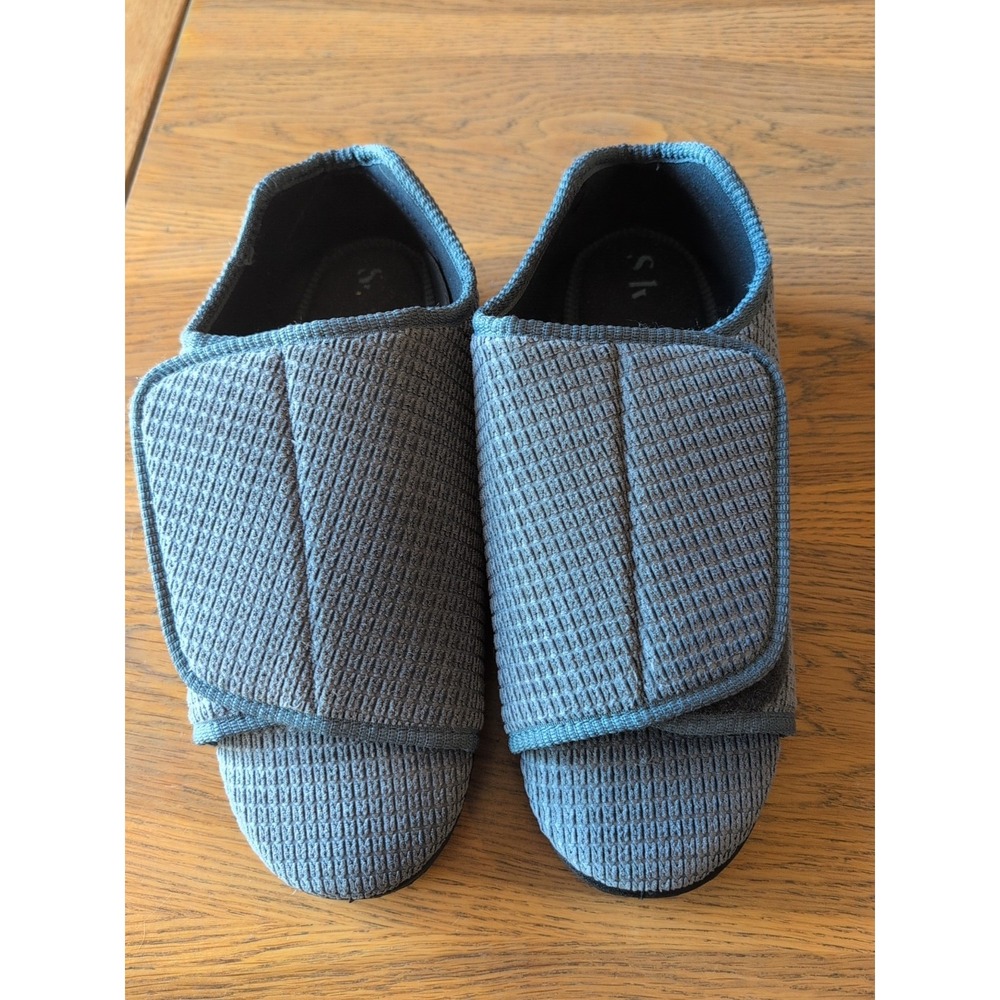Silverts Men Slip Resistant Slippers Comfort Shoes blue sz 12 Adjustable SV55105